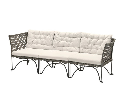 3-osobowa sofa modułowa, zewn, ciemnoszary/Kuddarna jasny szarobeżowy JUTHOLMEN 395.782.36