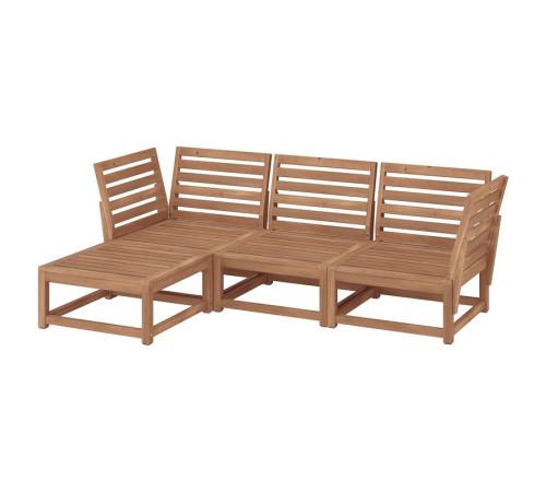 Sofa 3-osobowa, na zewnątrz z podnóżkiem/bejca jasnobrązowa NÄMMARÖ 395.793.11