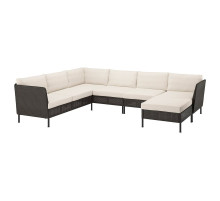 5-osobowy narożnik modułowy, na zewnątrz rattan z tworzywa sztu. ciemnoszary/Frösön/Duvholmen beżowy VITTSKÄR 395.912.47