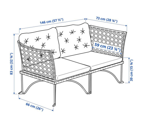 2-osobowa sofa modułowa, zewn, ciemnoszary/Kuddarna jasny szarobeżowy JUTHOLMEN 495.782.26