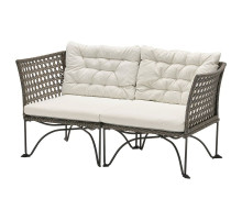 2-osobowa sofa modułowa, zewn, ciemnoszary/Kuddarna jasny szarobeżowy JUTHOLMEN 495.782.26