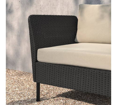 Sofa modułowa, 2-osobowa, podłokietnik na zewnątrz/rattan z tworzywa sztu. ciemnoszary Frösön/Duvholmen beżowy VITTSKÄR 495.911.24