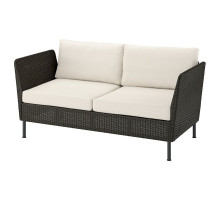 Sofa modułowa, 2-osobowa, podłokietnik na zewnątrz/rattan z tworzywa sztu. ciemnoszary Frösön/Duvholmen beżowy VITTSKÄR 495.911.24