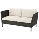Sofa modułowa, 2-osobowa, podłokietnik na zewnątrz/rattan z tworzywa sztu. ciemnoszary Frösön/Duvholmen beżowy VITTSKÄR 495.911.24