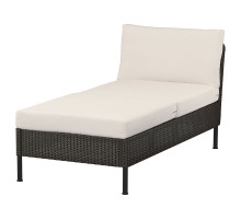 Szezlong modułowy, na zewnątrz rattan z tworzywa sztu. ciemnoszary/Frösön/Duvholmen beżowy VITTSKÄR 495.912.56