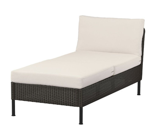 Szezlong modułowy, na zewnątrz rattan z tworzywa sztu. ciemnoszary/Frösön/Duvholmen beżowy VITTSKÄR 495.912.56