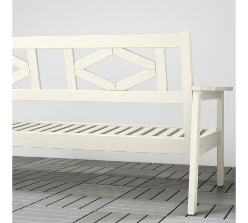 BONDHOLMEN sofa 2-osobowa, na zewnątrz, biały/beżowy, 139x81x73 cm