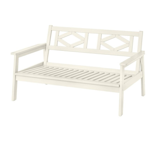 BONDHOLMEN sofa 2-osobowa, na zewnątrz, biały/beżowy, 139x81x73 cm