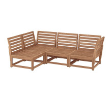 Sofa narożna 3-osobowa, na zewnątrz bejca jasnobrązowa NÄMMARÖ 595.793.05