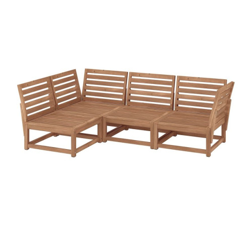 Sofa narożna 3-osobowa, na zewnątrz bejca jasnobrązowa NÄMMARÖ 595.793.05