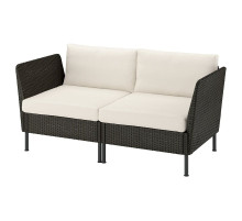 Sofa modułowa, 2-osobowa, podłokietnik na zewnątrz/rattan z tworzywa sztu. ciemnoszary Frösön/Duvholmen beżowy VITTSKÄR 595.910.67