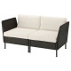 Sofa modułowa, 2-osobowa, podłokietnik na zewnątrz/rattan z tworzywa sztu. ciemnoszary Frösön/Duvholmen beżowy VITTSKÄR 595.910.67