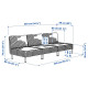 Sofa modułowa, 3-osobowa, na zewnątrz/technorattan ciemnoszary VITTSKÄR 595.911.28
