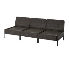 Sofa modułowa, 3-osobowa, na zewnątrz/technorattan ciemnoszary VITTSKÄR 595.911.28