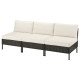 Sofa modułowa, 3-osobowa, na zewnątrz rattan z tworzywa sztu. ciemnoszary/Frösön/Duvholmen beżowy VITTSKÄR 795.911.27