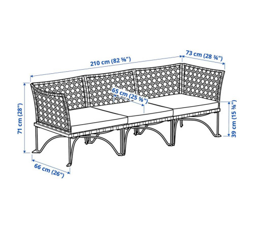 3-osobowa sofa modułowa, zewn, ciemnoszary/Kuddarna jasny szarobeżowy JUTHOLMEN 895.782.34