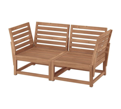 Sofa dwuosobowa, na zewnątrz z podłokietnikiem/bejca jasnobrązowa NÄMMARÖ 995.793.08