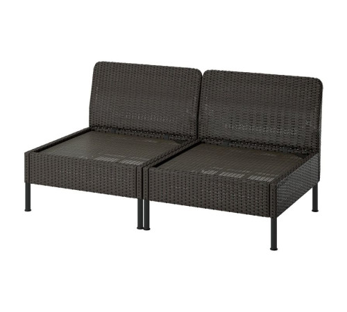 Sofa modułowa, 2-osobowa, na zewnątrz/technorattan ciemnoszary VITTSKÄR 995.910.65