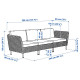 Sofa modułowa, 3-osobowa, podłokietnik na zewnątrz/rattan z tworzywa sztu. ciemnoszary Frösön/Duvholmen beżowy VITTSKÄR 995.911.50
