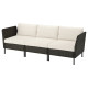 Sofa modułowa, 3-osobowa, podłokietnik na zewnątrz/rattan z tworzywa sztu. ciemnoszary Frösön/Duvholmen beżowy VITTSKÄR 995.911.50