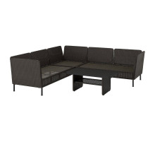 Komplet dla 4 osób, na zewnątrz, na zewnątrz/technorattan ciemnoszary VITTSKÄR 295.912.43