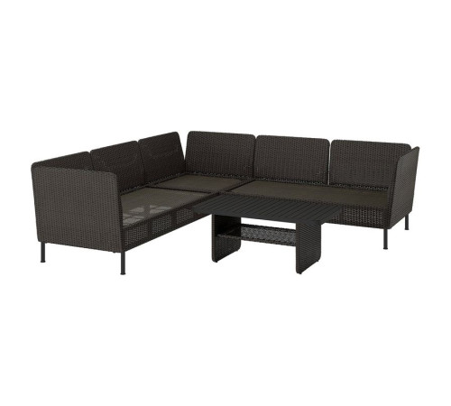 Komplet dla 4 osób, na zewnątrz, na zewnątrz/technorattan ciemnoszary VITTSKÄR 295.912.43