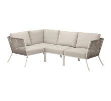 Sofa narożna 3-osobowa, na zewnątrz biały/beżowy/Frösön/Duvholmen beżowy SEGERÖN 395.777.03