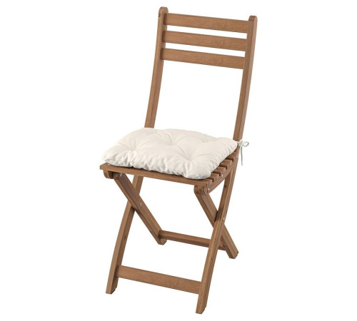 Krzesło, ogrodowe, składany ciemnobrązowy/Kuddarna jasny szarobeżowy ASKHOLMEN 995.753.05