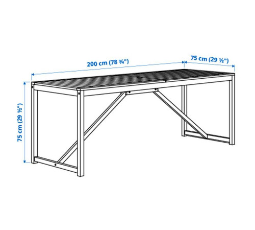 Stół, ogrodowy, bejca jasnobrązowa NÄMMARÖ 305.102.98