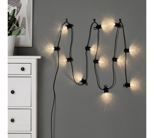 Girlanda LED, 12 lampek, czarny/na zewnątrz SVARTRÅ 305.218.00