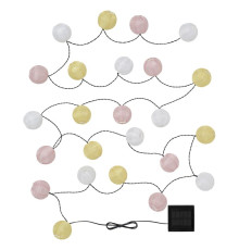 Girlanda LED, 24 lampki, na baterię słoneczną kula/żółty różowy SOLVINDEN 406.151.72