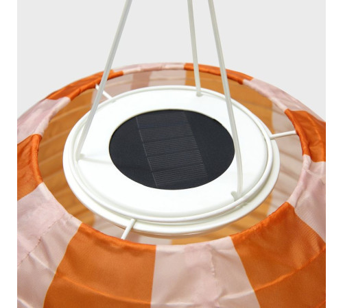 Lampa wisząca, wzór w paski na baterię słoneczną/pomarańczowy różowy SOLVINDEN 306.146.82