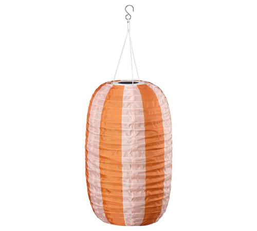 Lampa wisząca, wzór w paski na baterię słoneczną/pomarańczowy różowy SOLVINDEN 306.146.82