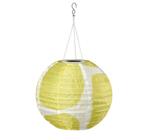 Lampa wisząca na energię słon. LED, na zewnątrz kula/żółty szary SOLVINDEN 406.146.91