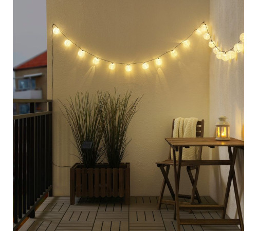 Girlanda LED, 24 lampki, na zewnątrz na baterię słoneczną/kula biały SOLARVET 805.738.96