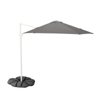 Parasol, wiszący z podstawą, szary/ciemnoszary HÖGÖN / IGGÖN 295.762.28