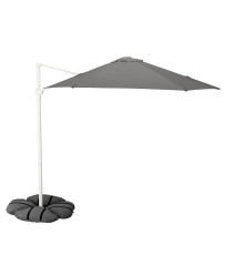 Parasol, wiszący z podstawą, szary/ciemnoszary HÖGÖN / IGGÖN 295.762.28