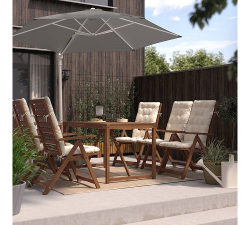 Parasol, wiszący z podstawą, szary/ciemnoszary HÖGÖN / IGGÖN 295.762.28