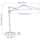 Parasol, wiszący z podstawą, szary/ciemnoszary HÖGÖN / IGGÖN 295.762.28