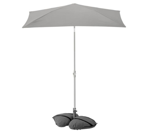 Parasol z podstawą, szary/ciemnoszary LILLEÖ / IGGÖN 395.762.04