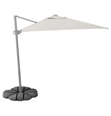 Parasol, wiszący z podstawą, jasny szarobeżowy/ciemnoszary SVALÖN / IGGÖN 495.762.13