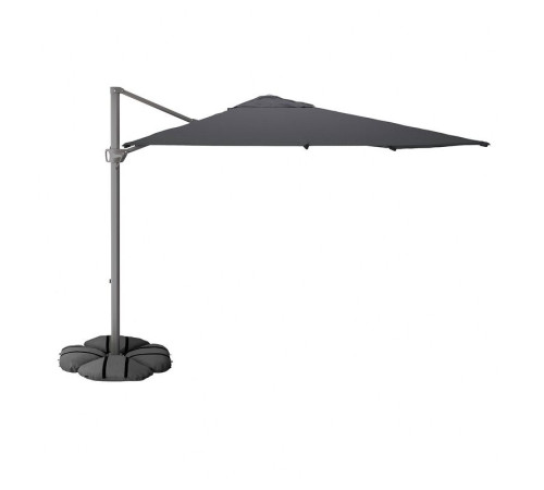 Parasol, wiszący z podstawą, antracyt/ciemnoszary SEGLARÖ / IGGÖN 795.762.21