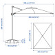 Parasol, wiszący z podstawą, antracyt/ciemnoszary SEGLARÖ / IGGÖN 795.762.21