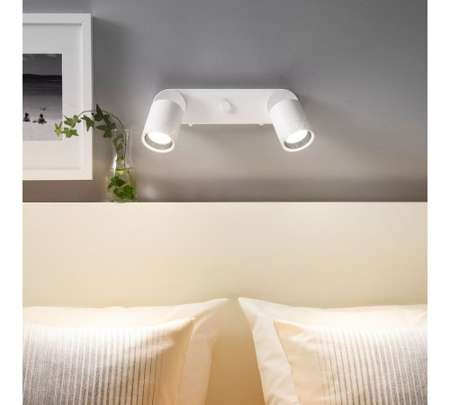 Lampa ścienna podw, montaż stały, biały NYMÅNE 004.289.93
