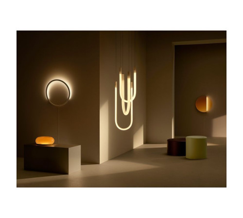 Lampa ścienna/lustra LED, można przyciemniać/brązowy okrągły VARMBLIXT 105.315.41