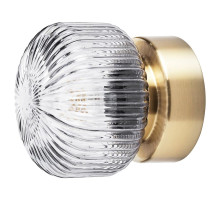 Lampa ścienna, stała instalacja, mosiądz/szare szkło przezroczyste SOLKLINT 304.720.22