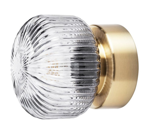 Lampa ścienna, stała instalacja, mosiądz/szare szkło przezroczyste SOLKLINT 304.720.22