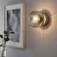 Lampa ścienna, stała instalacja, mosiądz/szare szkło przezroczyste SOLKLINT 304.720.22