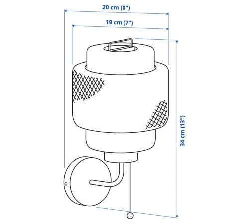 Lampa ścienna, stała instalacja, bambus/wykonano ręcznie SINNERLIG 705.512.15