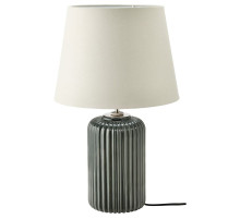 Lampa stołowa, szaroturkusowy ceramika/szary SNÖBYAR 504.504.01